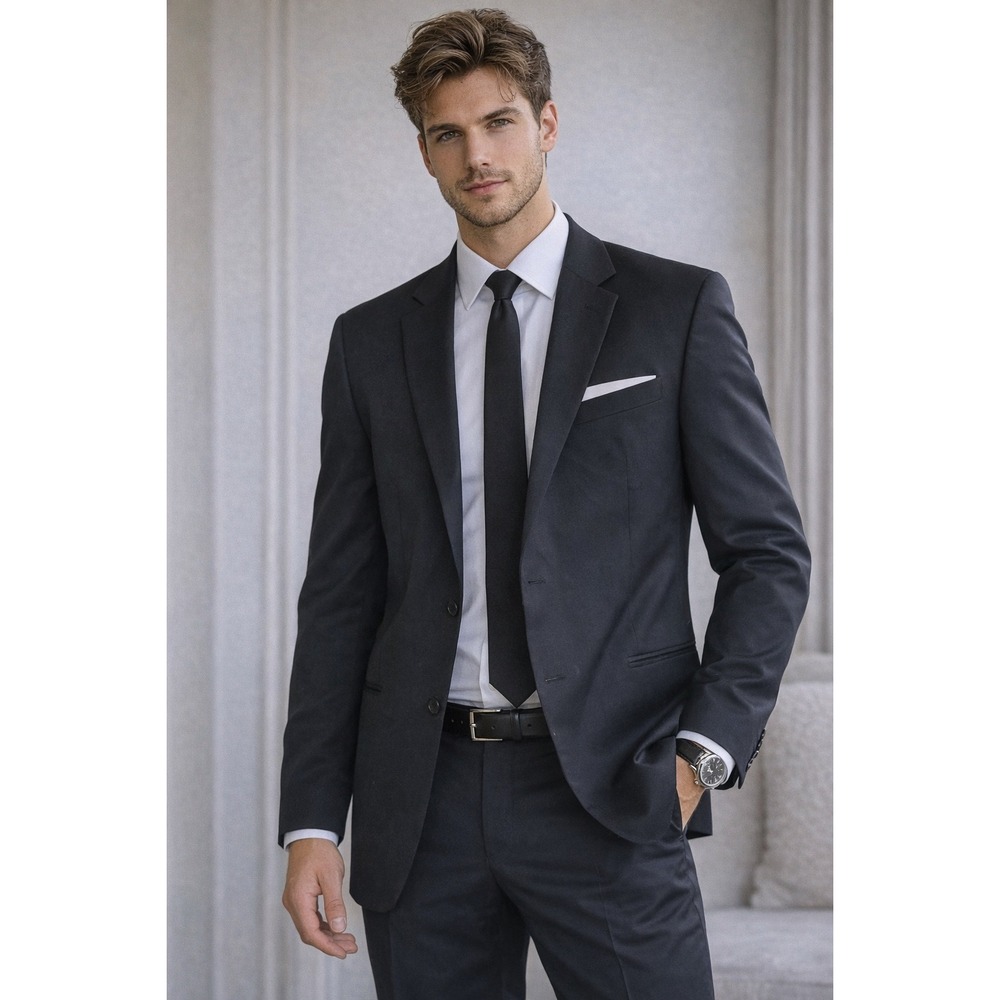 Jos A Bank Signature 48R Navy 100% Wool Blazer Mens Classic 2 Button Suit Jacket